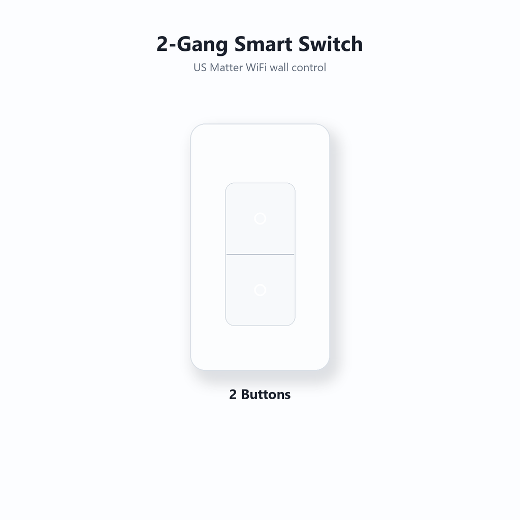Studio packshot of two-gang NéoMatter Push Comfort US smart switch variant