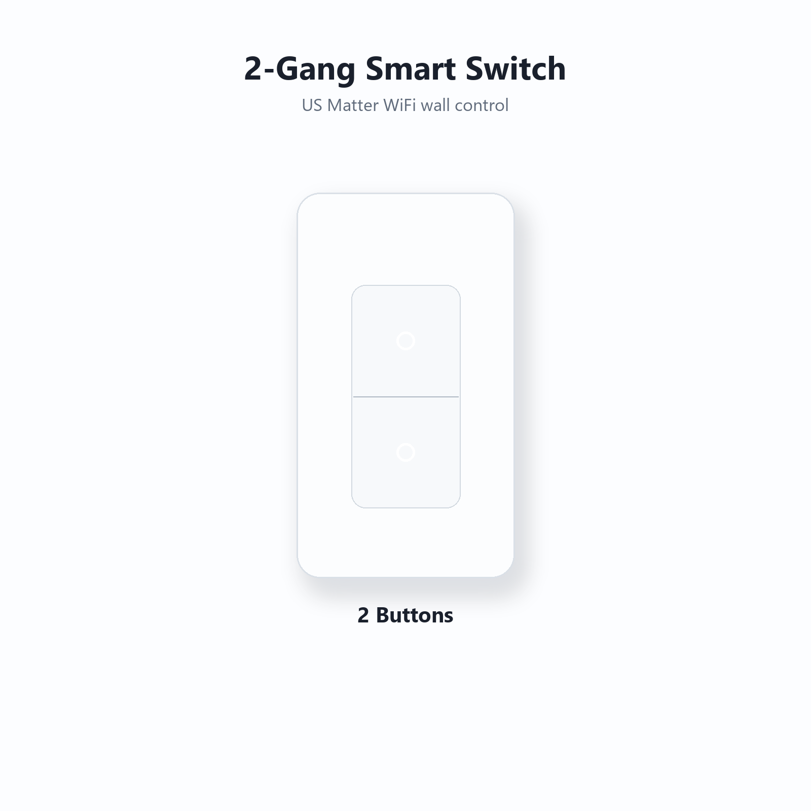 Studio packshot of two-gang NéoMatter Push Comfort US smart switch variant