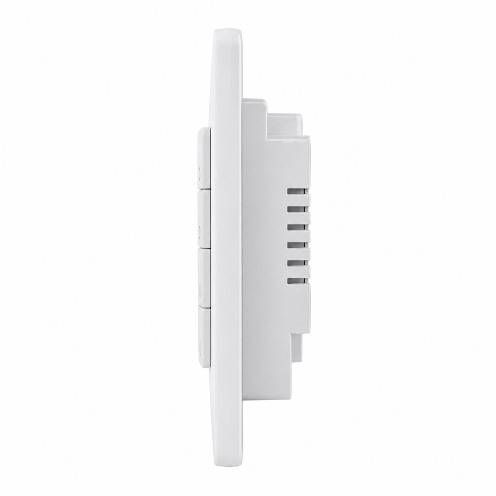 NeoMatter Push Comfort US, vue laterale du module interrupteur mural connecte.