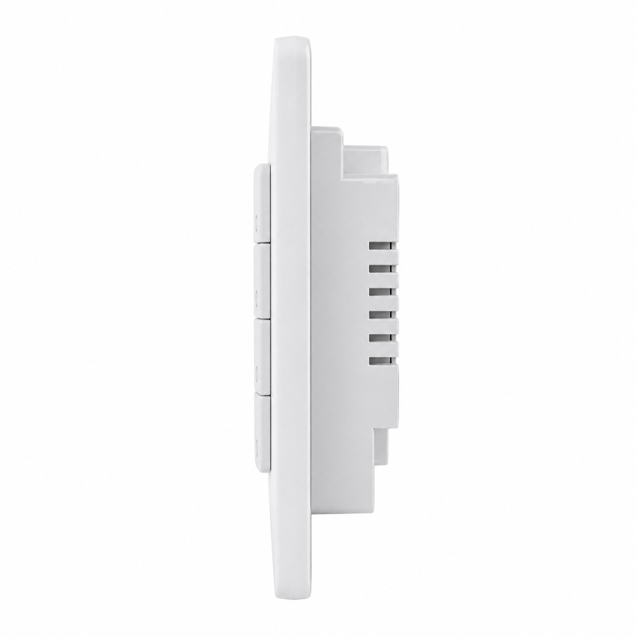 NeoMatter Push Comfort US, vue laterale du module interrupteur mural connecte.