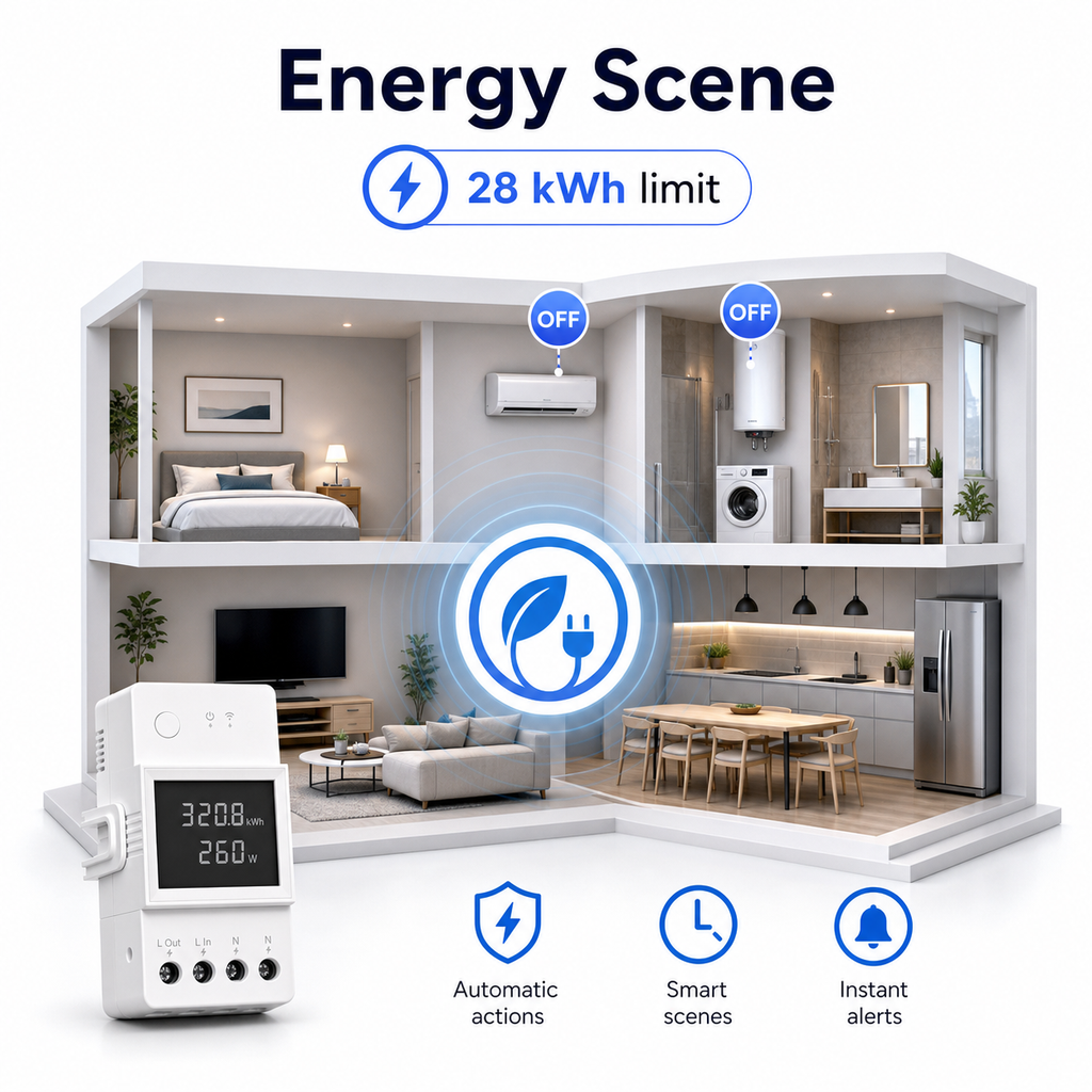Smart energy scene home cutaway controlled by WiFi energy meter