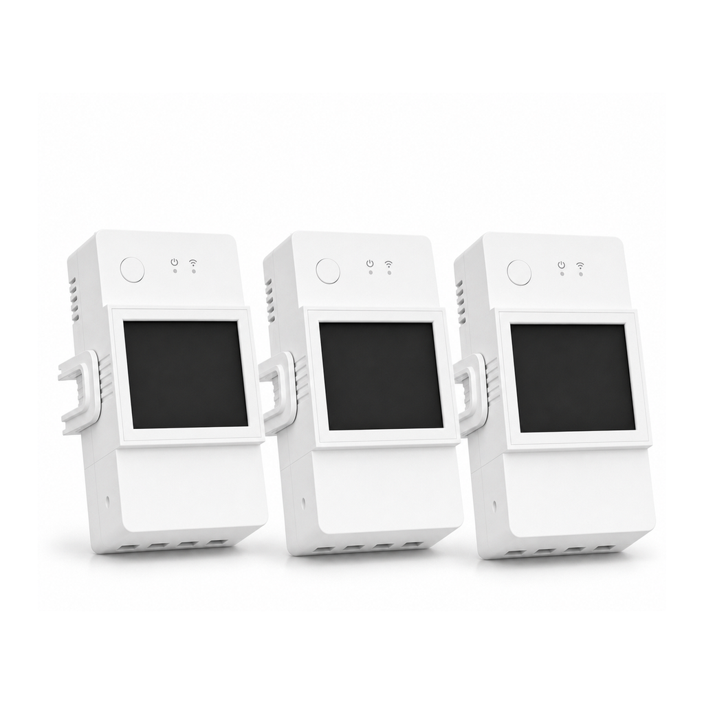 Lot de 3 modules Wi-Fi NéoMeter Power Pro 20A sur fond blanc