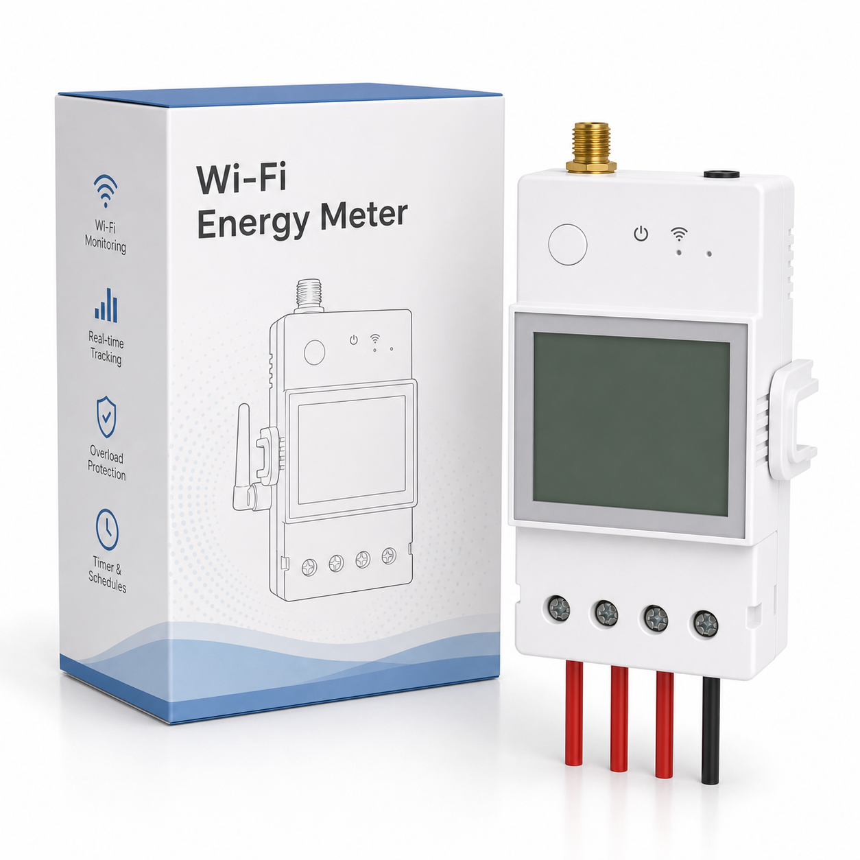 Generic retail box packshot with NéoMeter Ring Pro energy meter