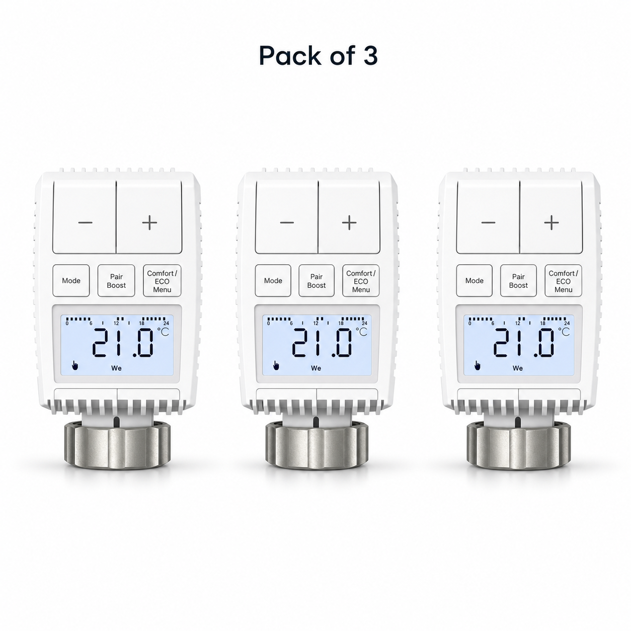 Pack of 3 NéoMini Comfort 2 compact thermostatic radiator valves