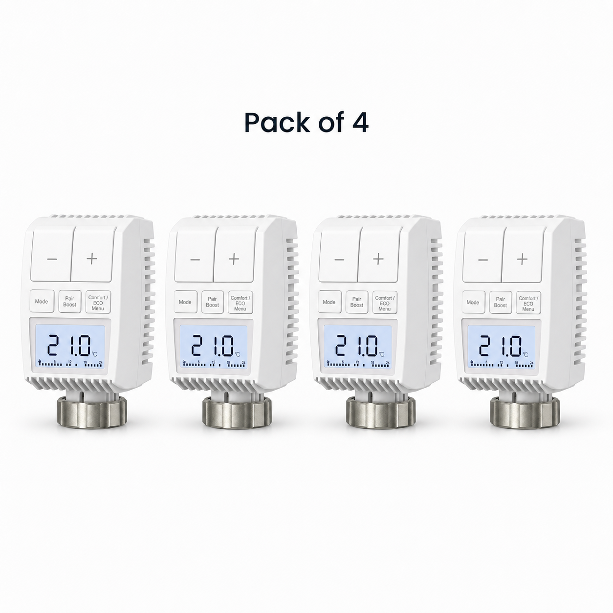 Pack of 4 NéoMini Comfort 2 compact thermostatic radiator valves