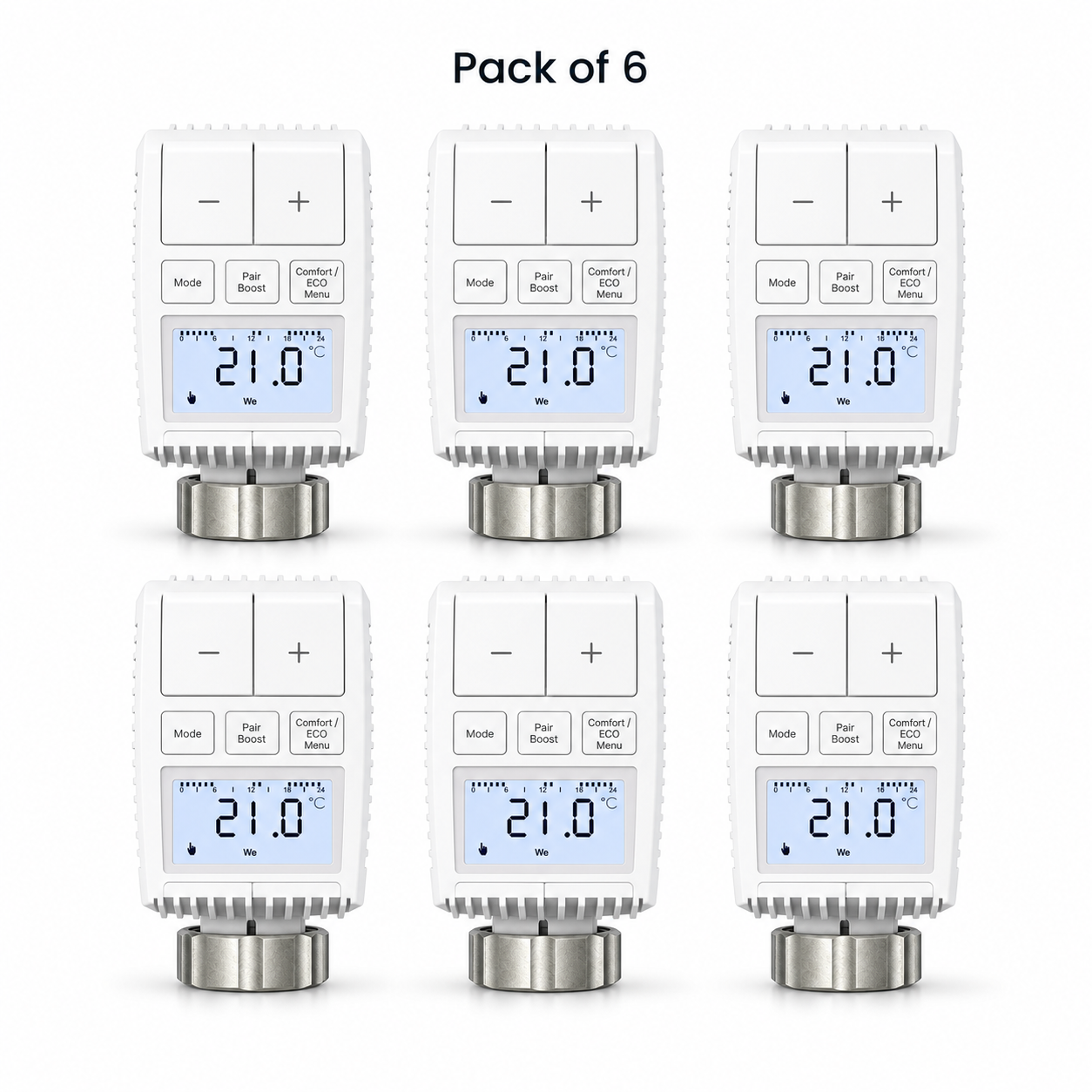 Pack of 6 NéoMini Comfort 2 compact thermostatic radiator valves