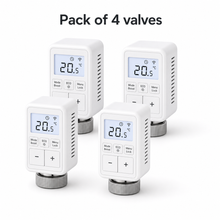 Pack of four NéoMini Comfort compact LED radiator valves