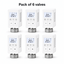 Pack of six NéoMini Comfort compact LED radiator valves