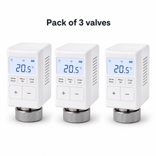 Pack of three NéoMini Comfort compact LED radiator valves