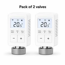 Pack of two NéoMini Comfort compact LED radiator valves
