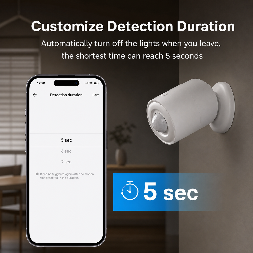 NéoMotion Light Pro customizable detection duration 5 seconds
