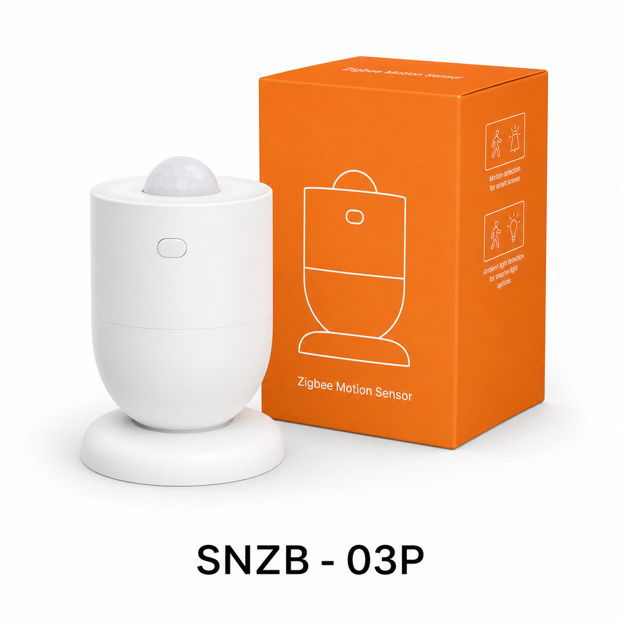 NéoMotion Light Pro SNZB-03P Zigbee motion sensor with orange packaging