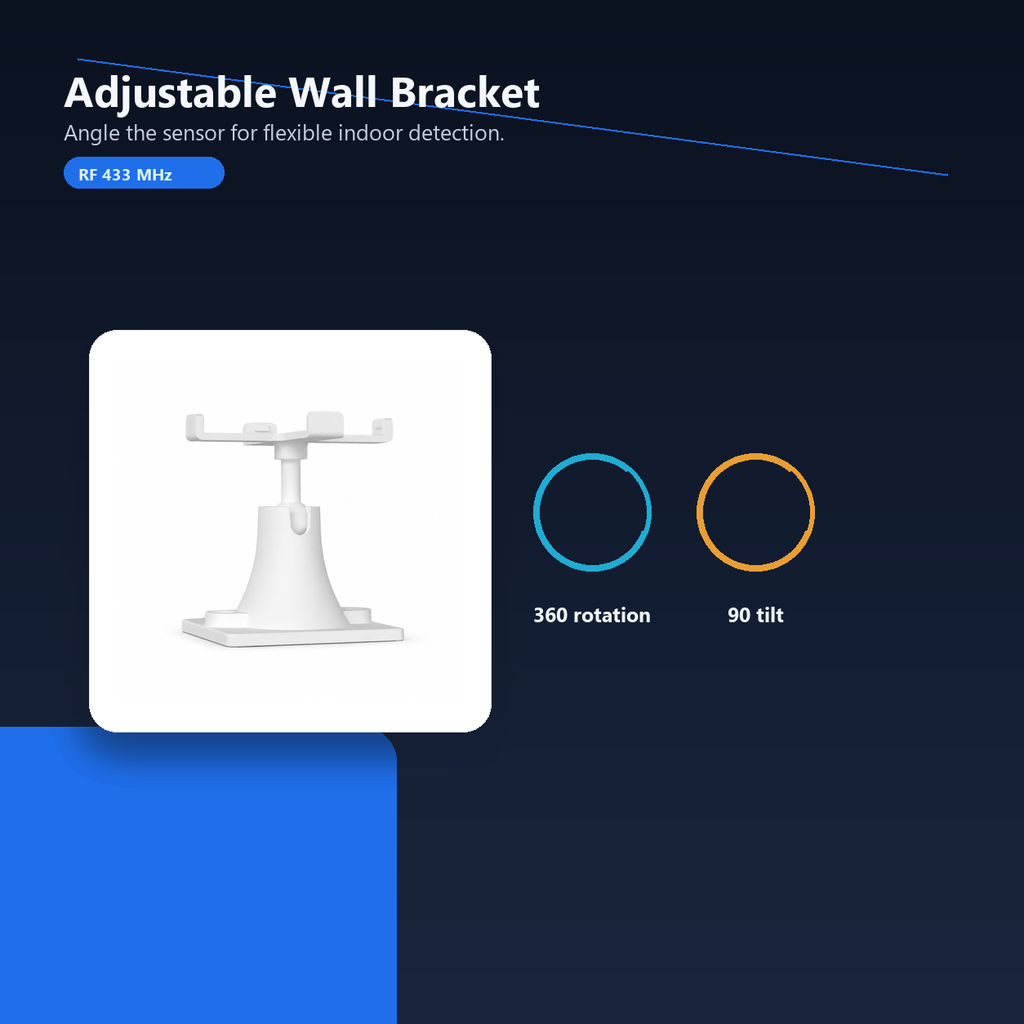 Adjustable wall bracket overview for NéoMotion RF Pro motion sensor