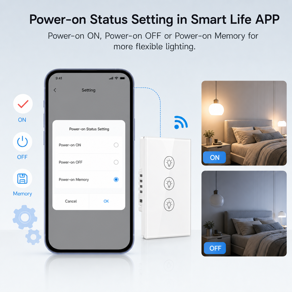 NéoMulti Dimmer power-on status setting image