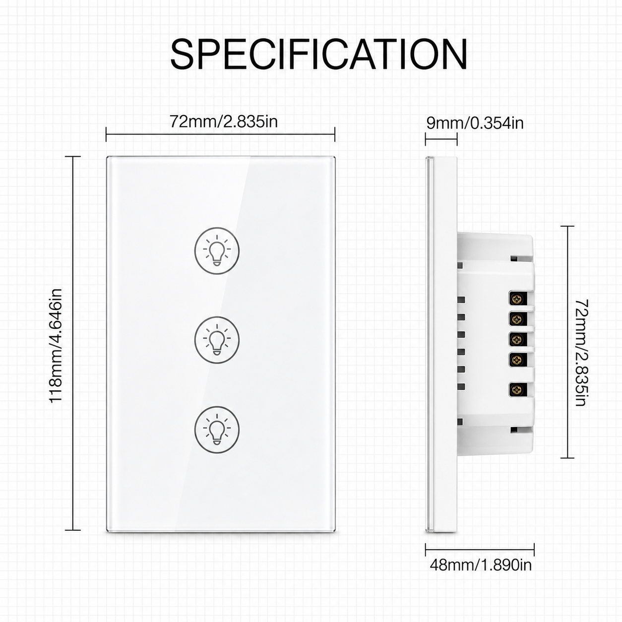 NéoMulti Dimmer specification dimensions image