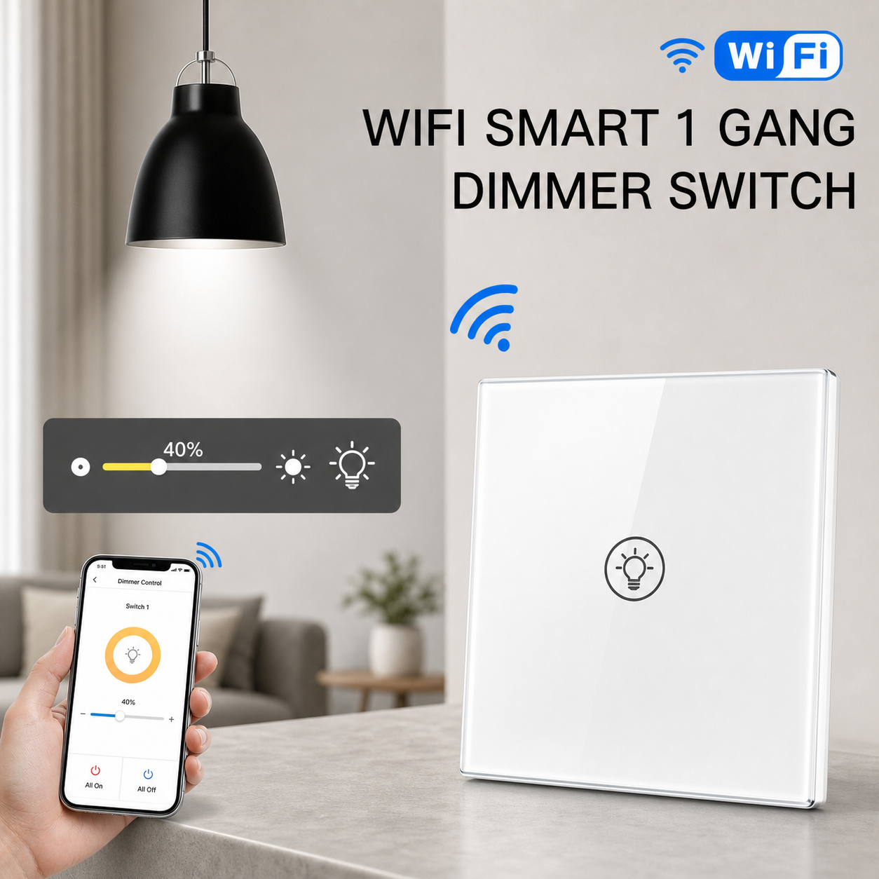 NéoMulti Dimmer white 1 gang square variant image
