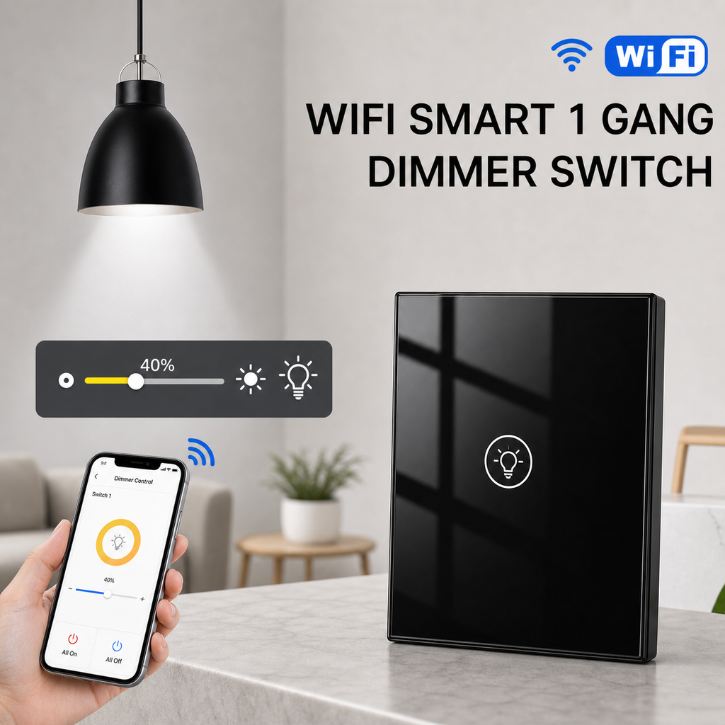 NéoMulti Dimmer black 1 gang square variant image
