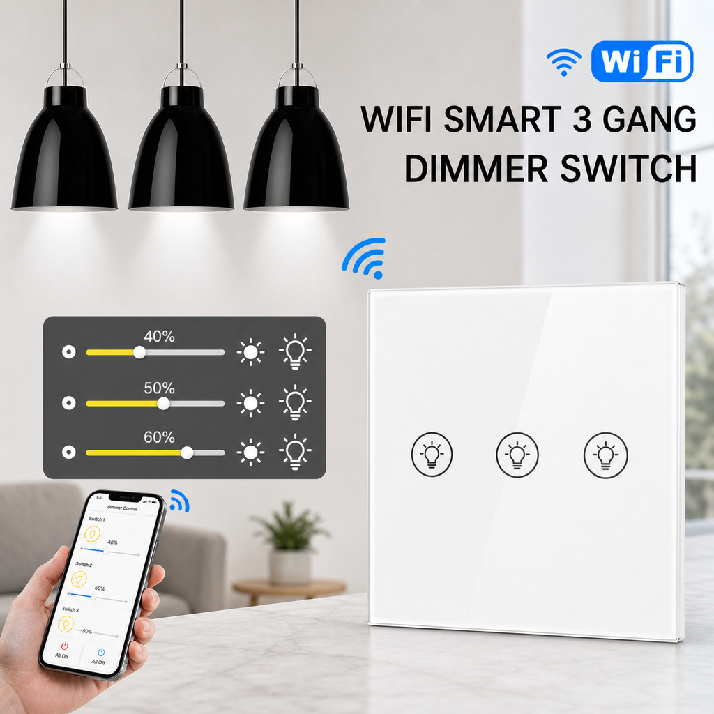 NéoMulti Dimmer white 3 gang square variant image