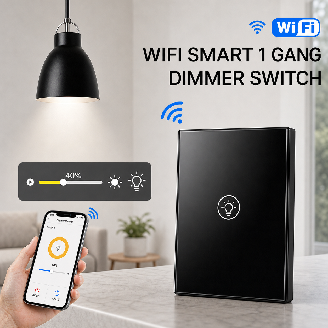 NéoMulti Dimmer black 1 gang variant image