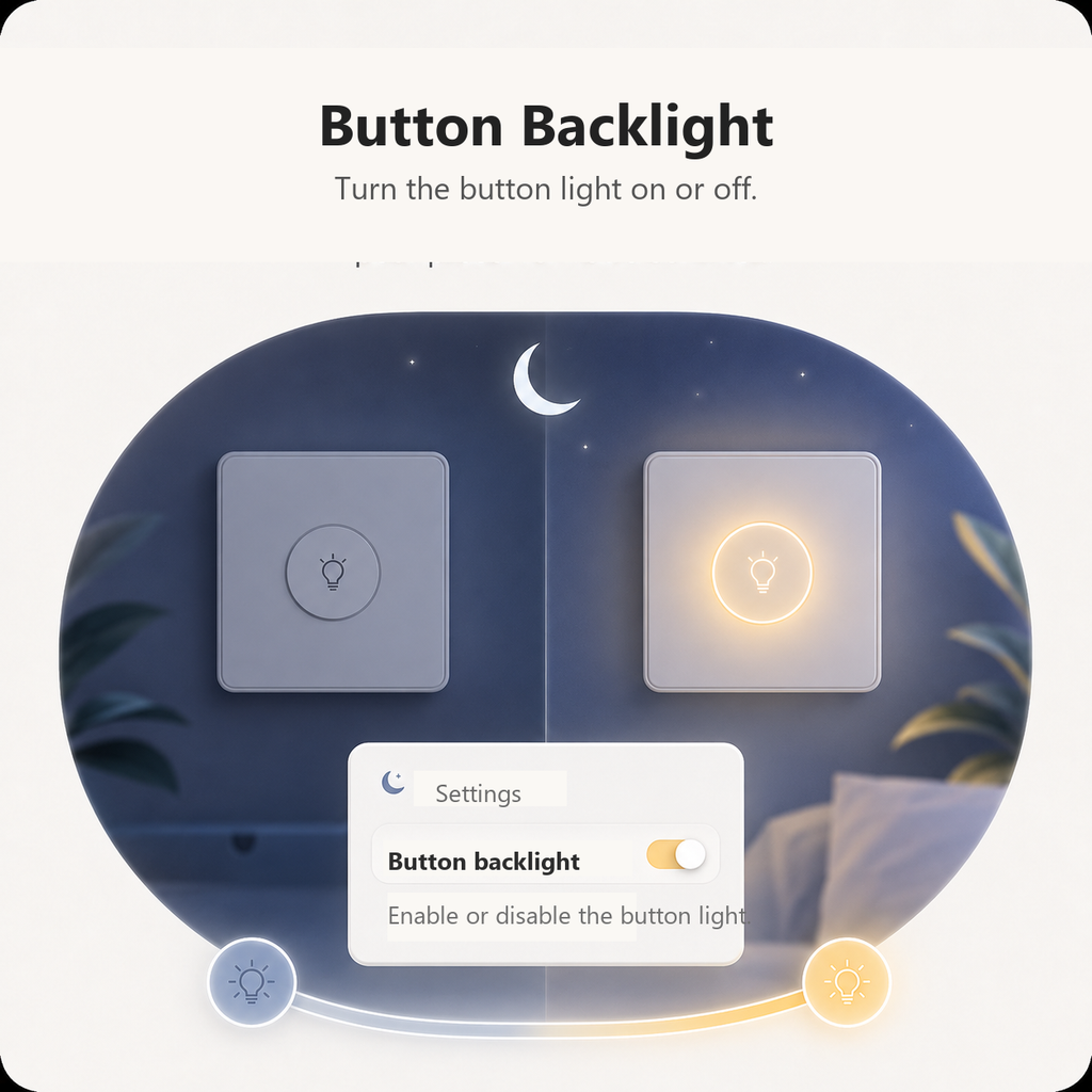 Button backlight setting shown for night use
