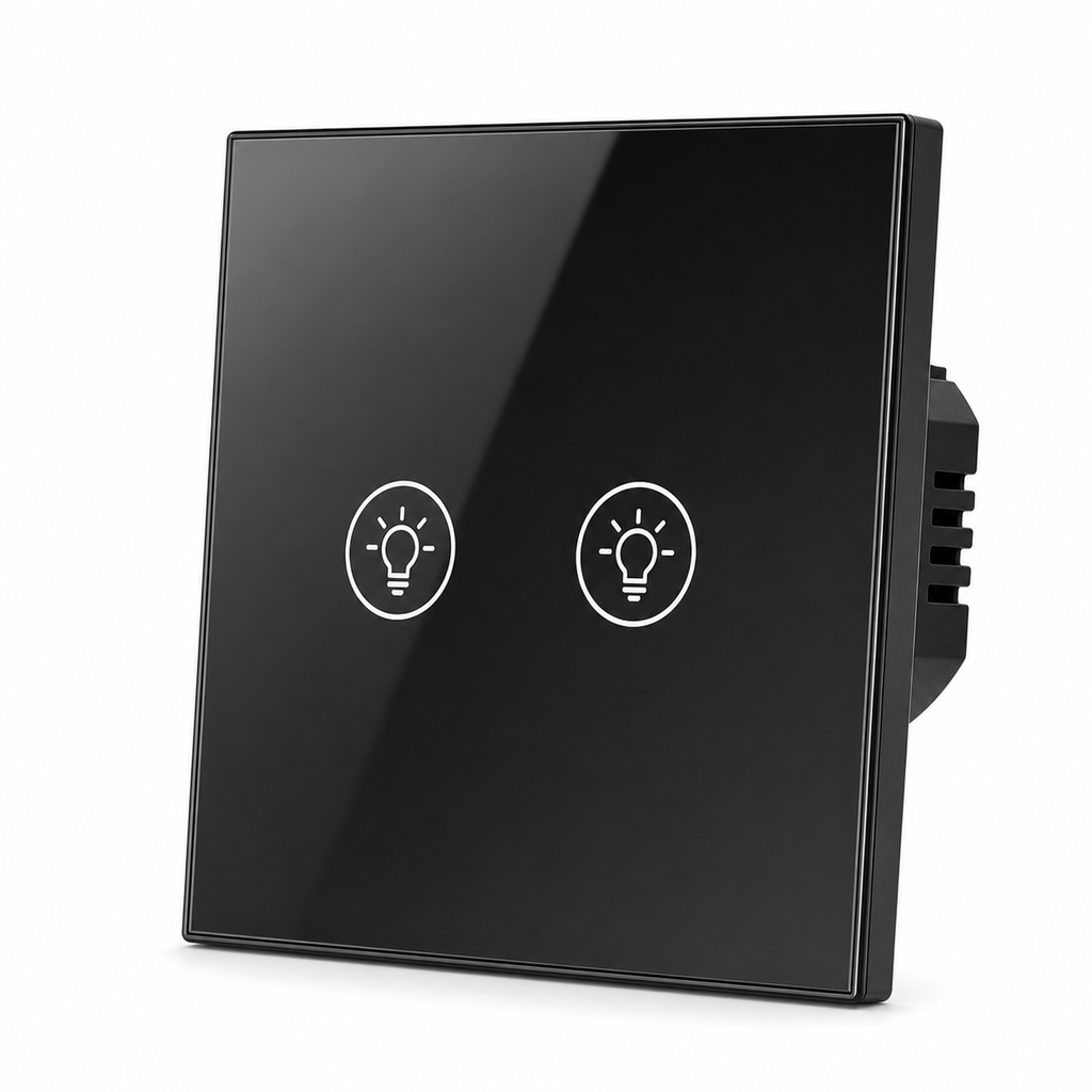 NéoMulti Dimmer EU 2 Gang Black clean product view