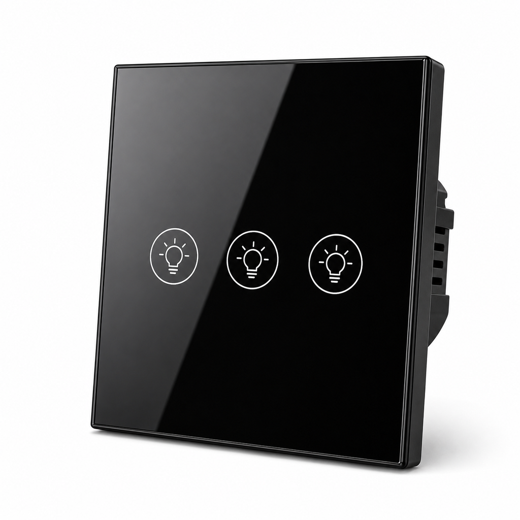 NéoMulti Dimmer EU 3 Gang Black clean product view