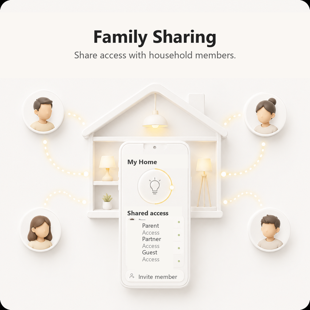 Family sharing interface for dimmer access