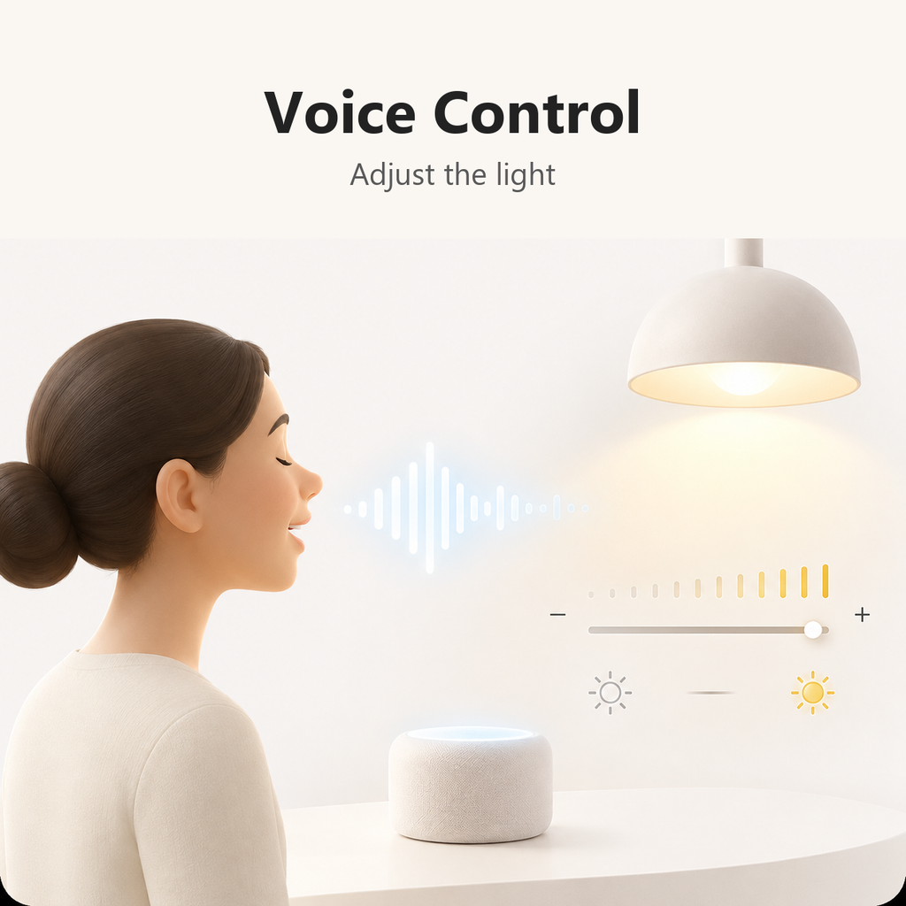 Generic voice control scene for adjusting a light