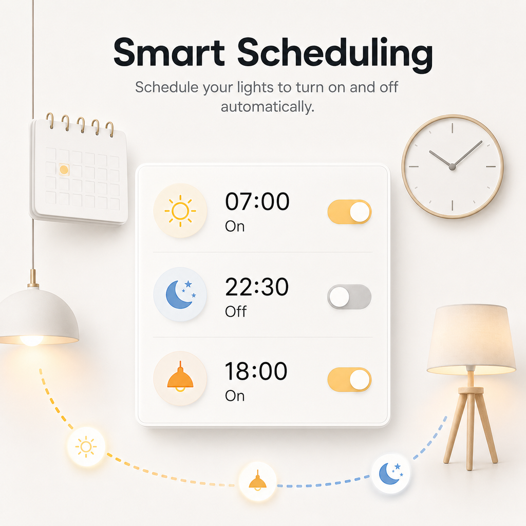 Smart scheduling panel for automatic lighting routines