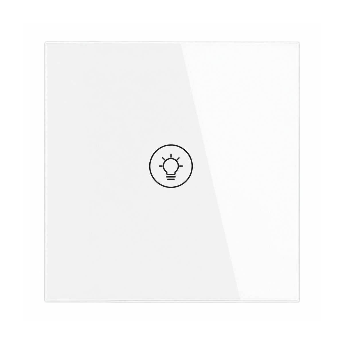 Variateur NéoMulti ZigBee Dimmer format US blanc à un canal avec façade tactile sur fond blanc.