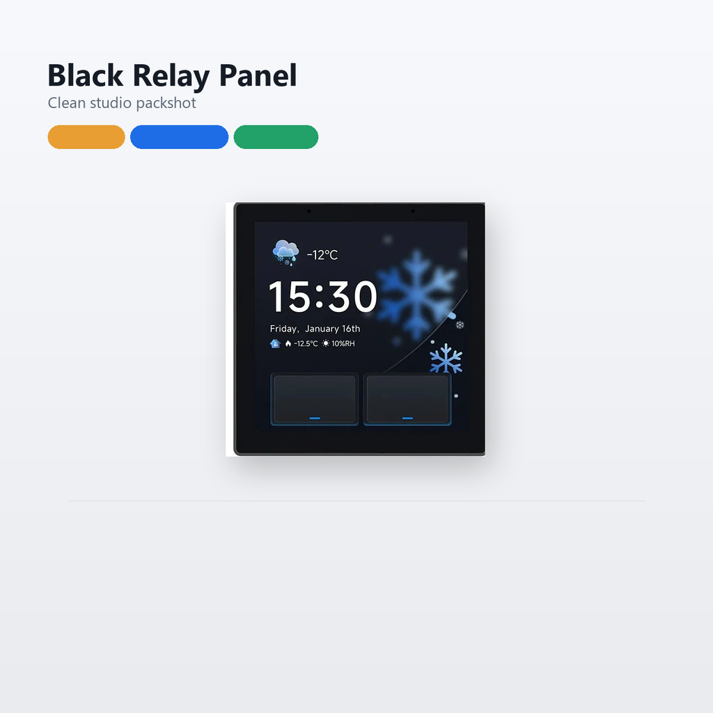 Studio packshot of black NéoPanel Pro Gen2 dual relay control panel