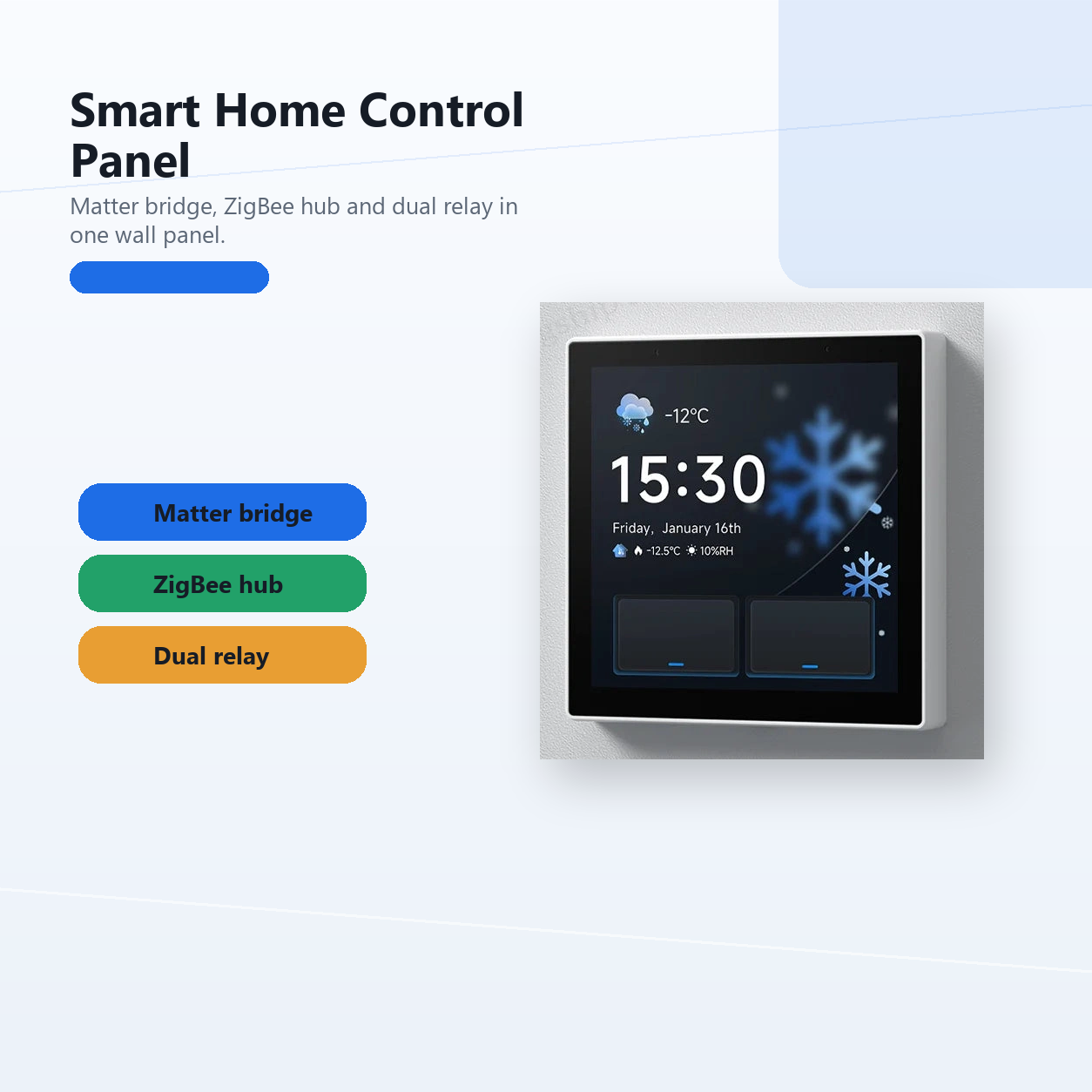 Premium wall mounted NéoPanel Pro Gen2 smart home control panel with dual relay