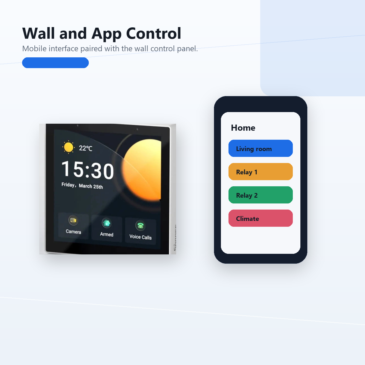 Mobile app and wall panel control overview for NéoPanel Pro Gen2