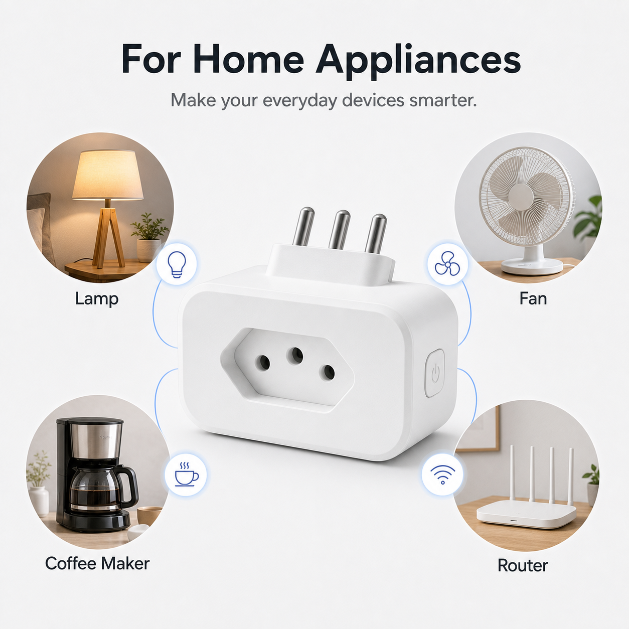 Brazil Type N smart plug used with common home appliances