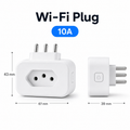 Wi-Fi 10A Brazil Type N smart plug dimensions