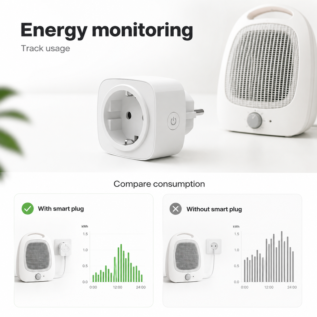 Energy monitoring comparison for Matter smart plug