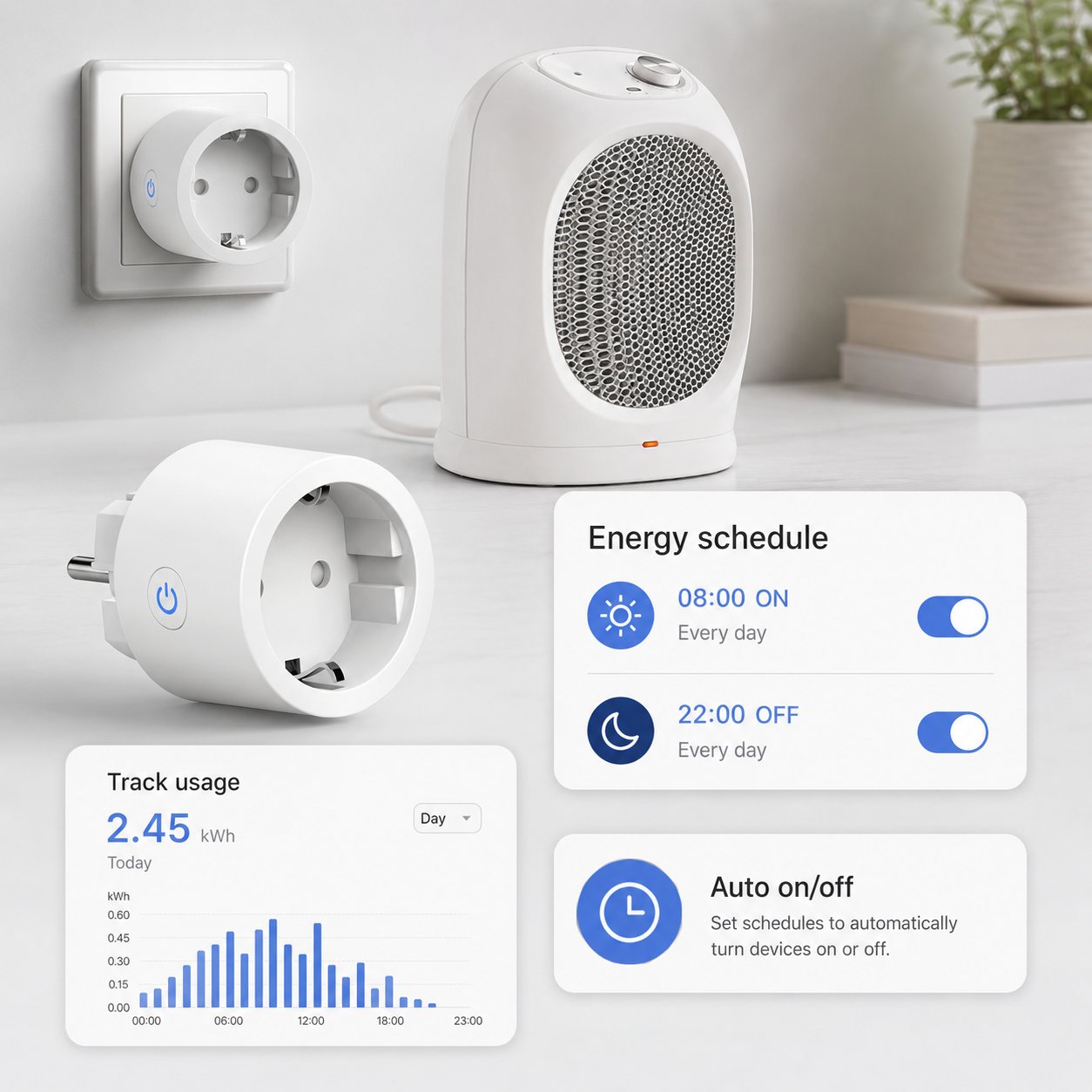 Energy schedule dashboard for Matter smart plug