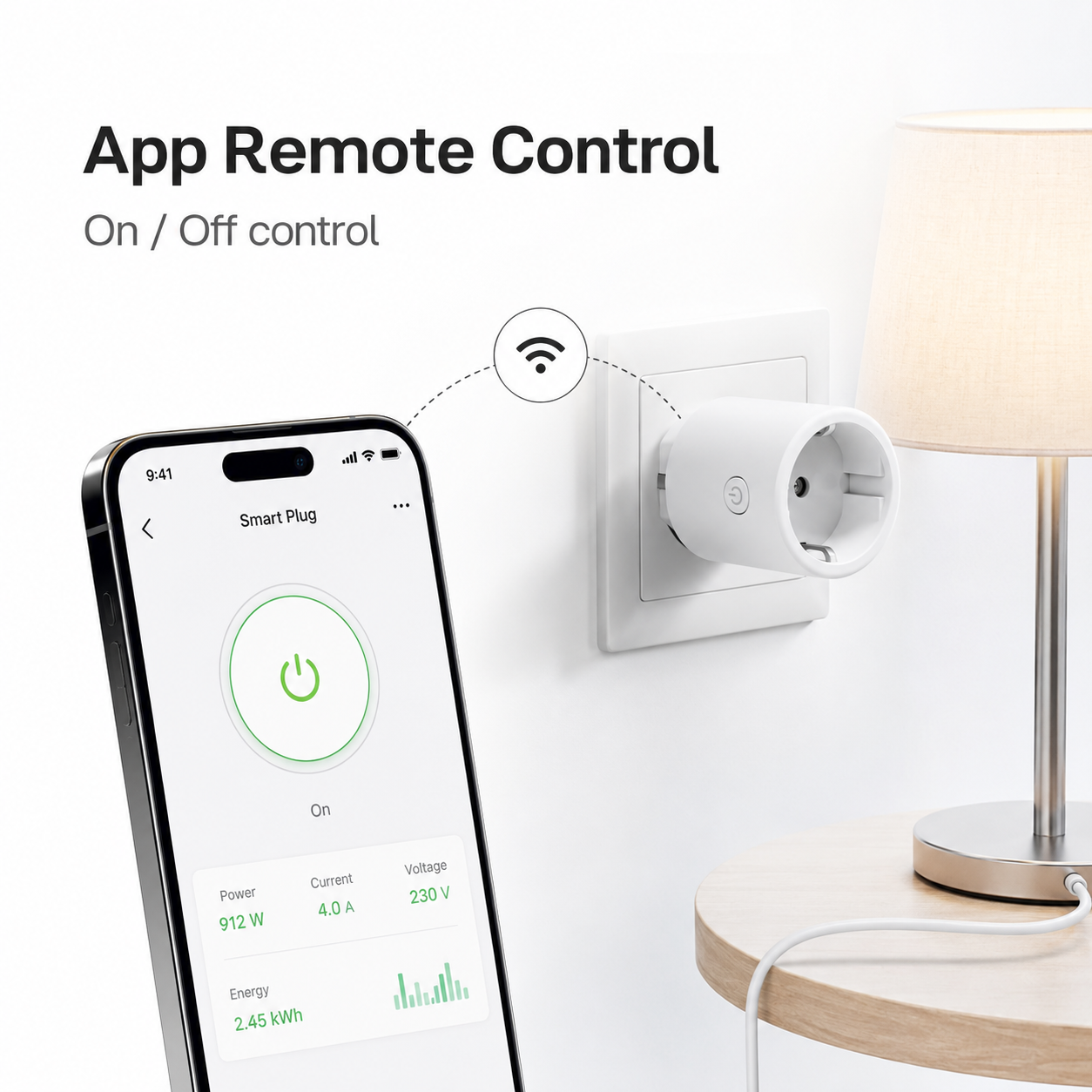 Generic app remote control visual for Matter Wi-Fi smart plug