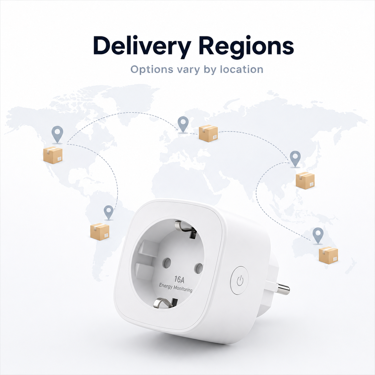 Generic delivery regions map for Matter Wi-Fi smart plug
