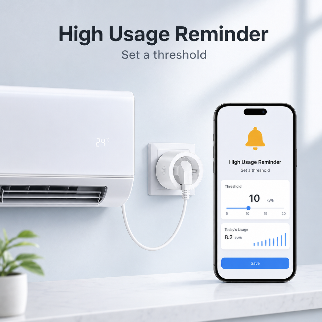 High usage reminder visual for Matter Wi-Fi smart plug