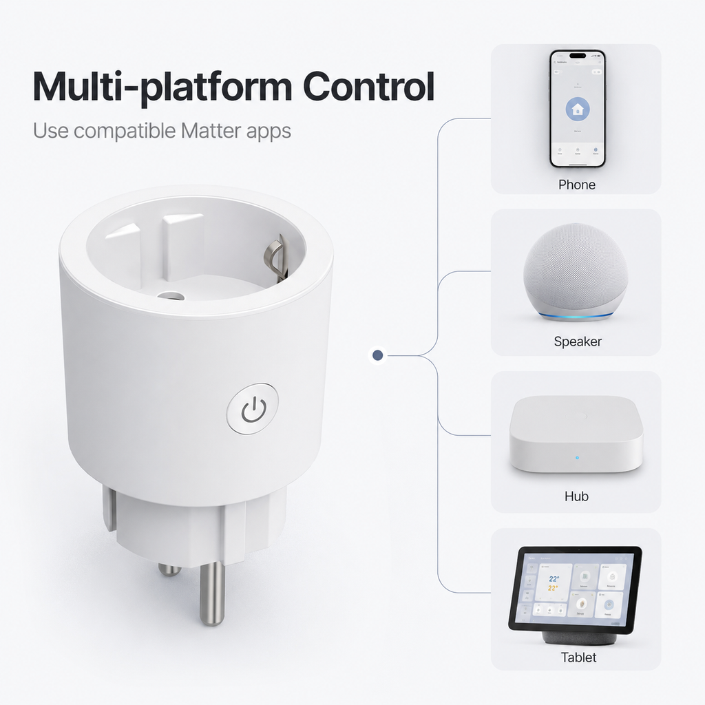 Generic multi-platform control visual for Matter Wi-Fi smart plug