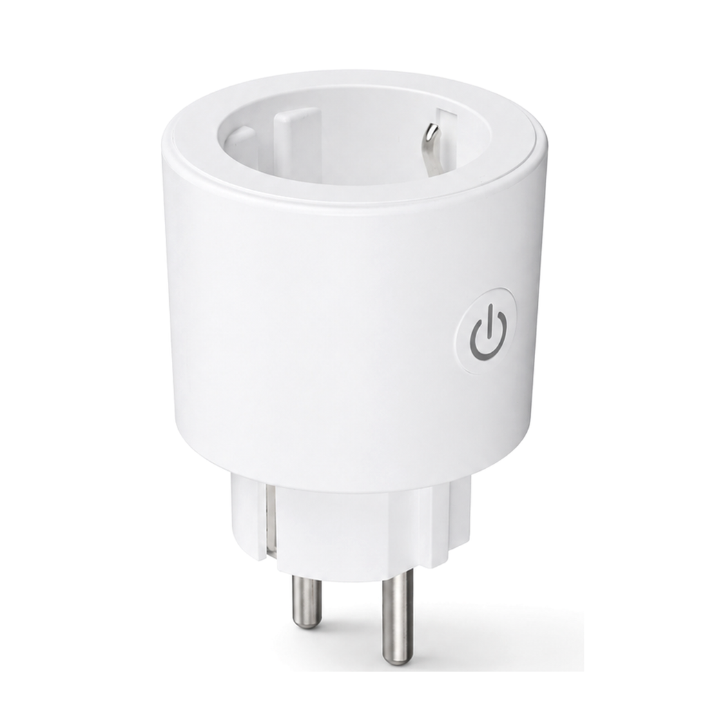 Prise connectee Wi-Fi Matter 16A NeoPlug vue frontale sur fond blanc