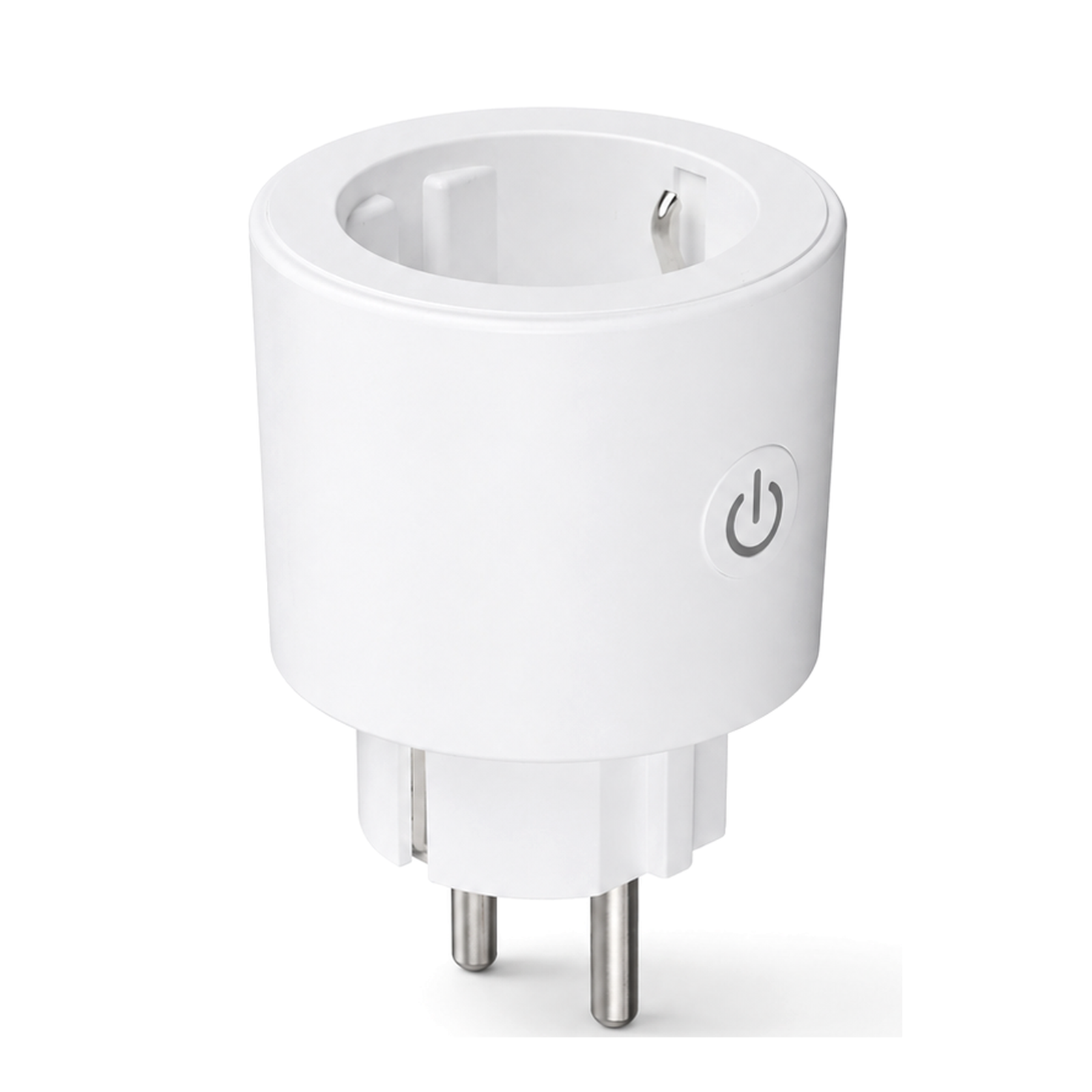 Prise connectee Wi-Fi Matter 16A NeoPlug vue frontale sur fond blanc