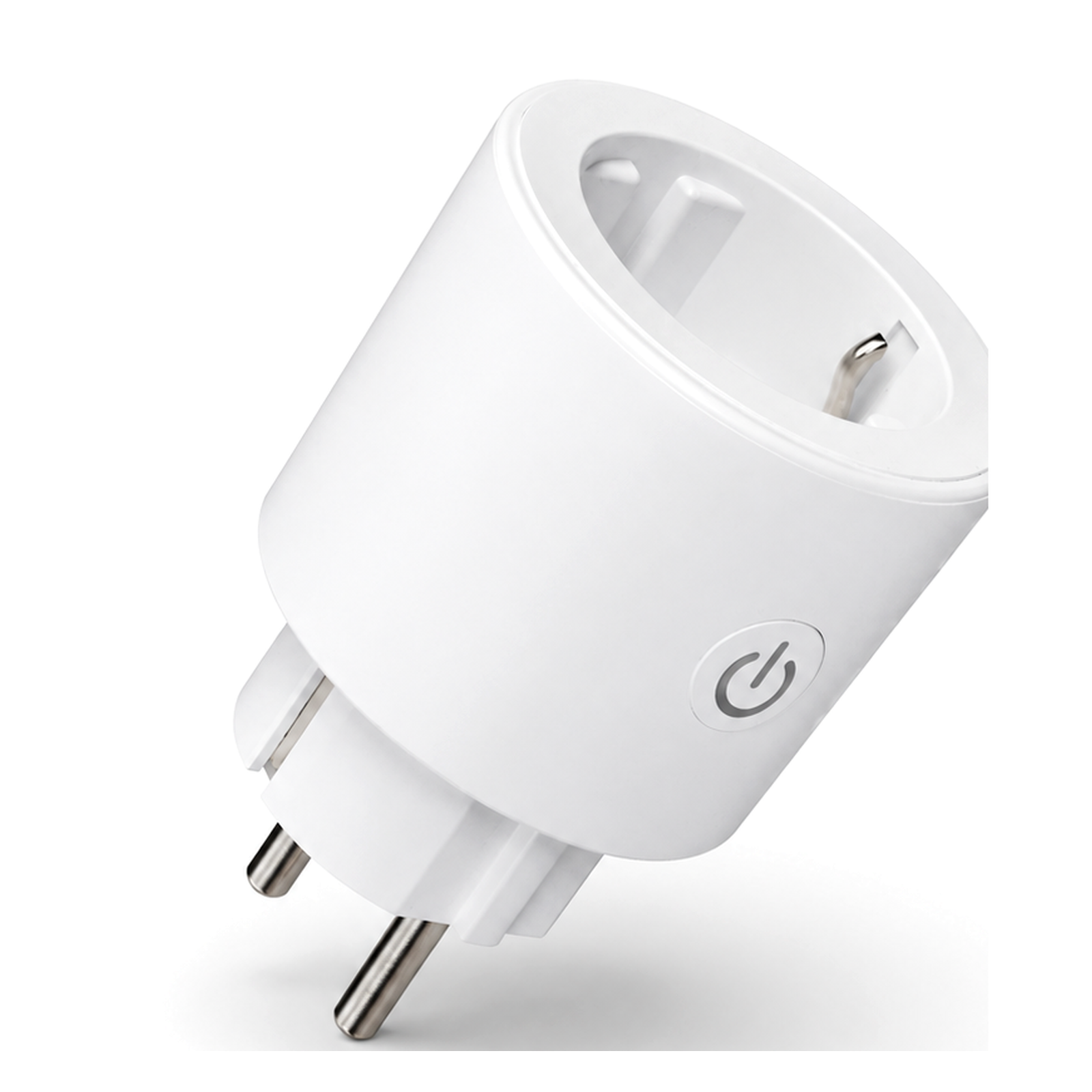 Prise connectee Wi-Fi Matter 16A NeoPlug vue trois-quarts sur fond blanc