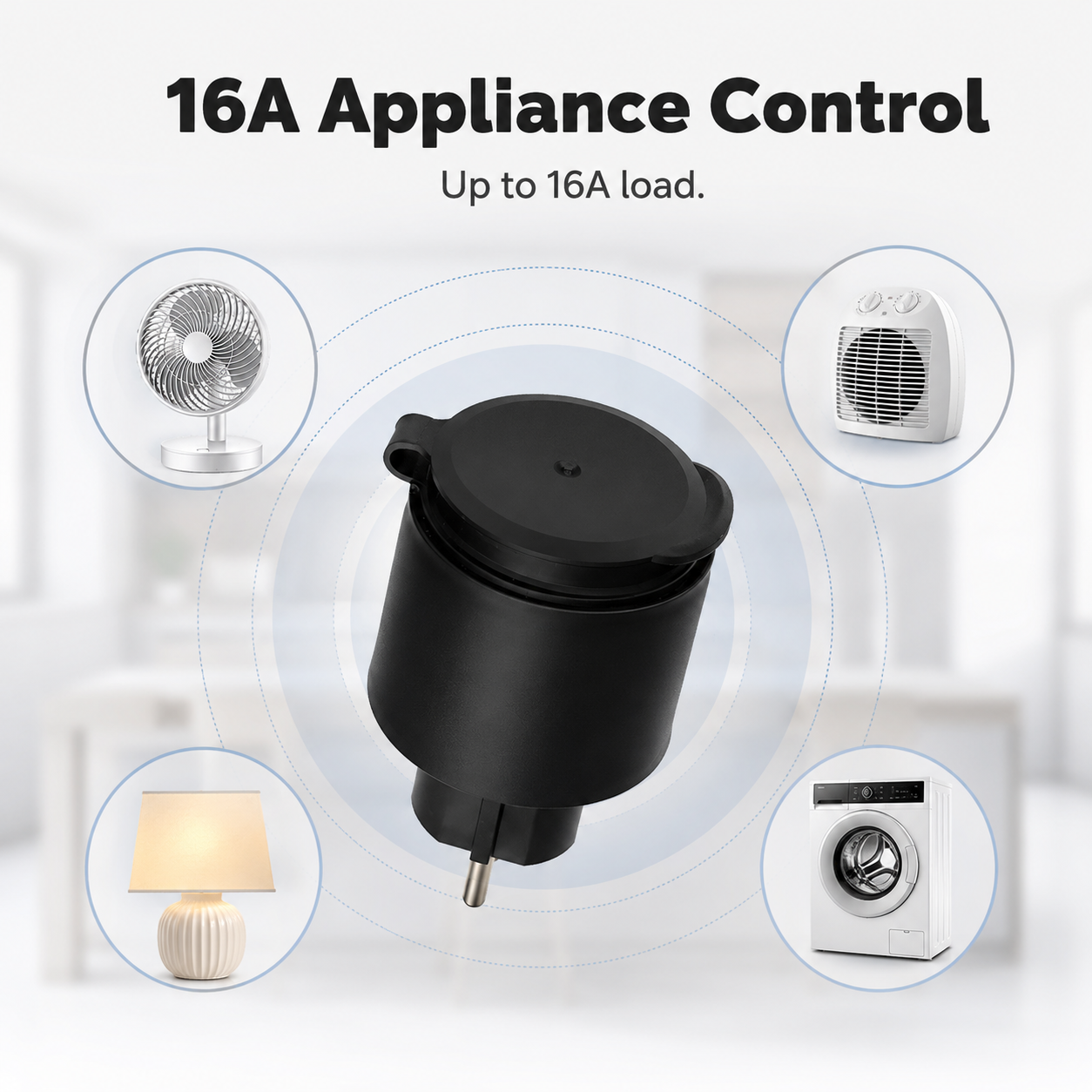 16A appliance control visual for outdoor WiFi smart plug