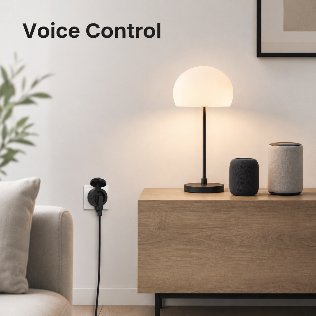 Generic voice control visual for outdoor smart plug