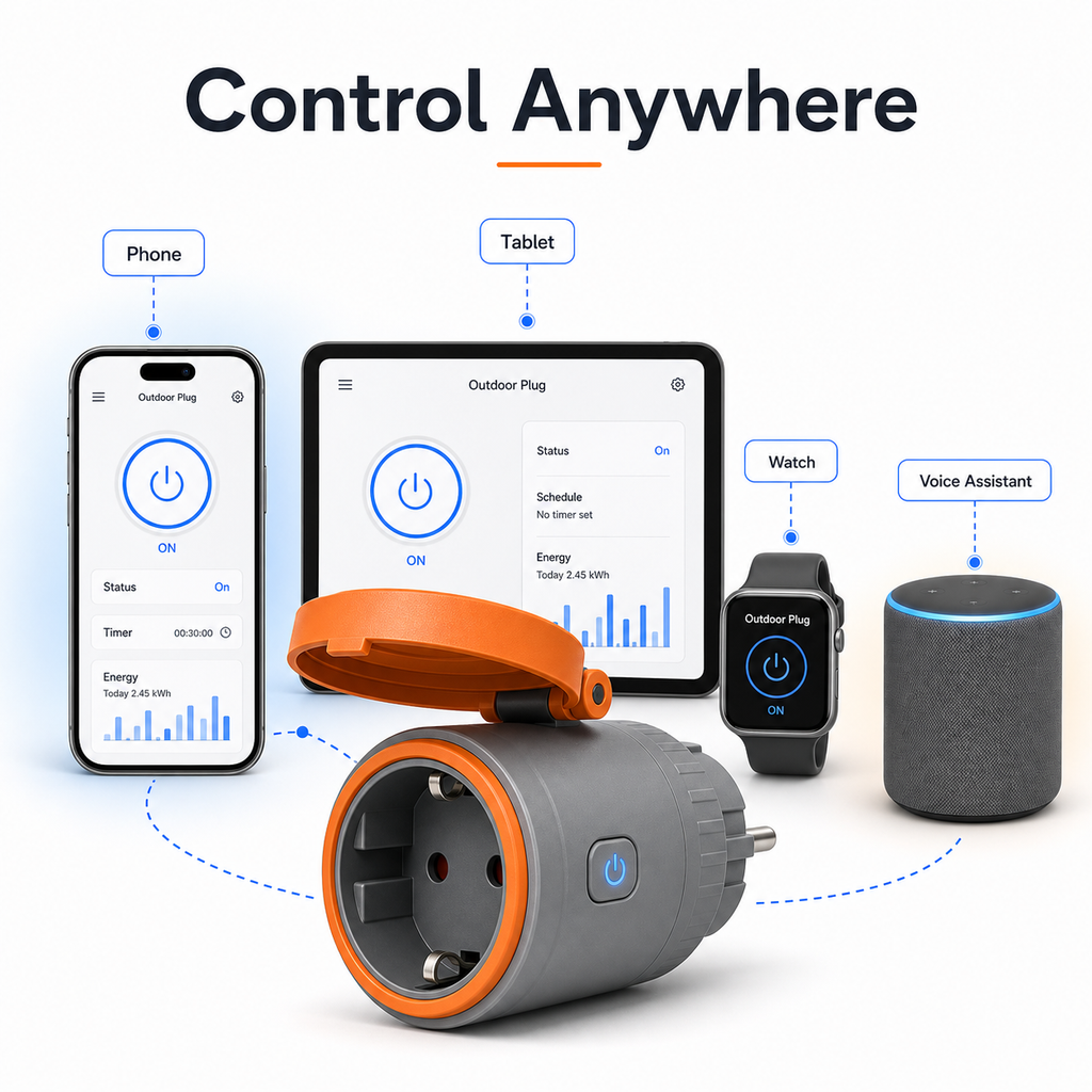 NéoPlug Outdoor Matter Pro control anywhere on multiple devices