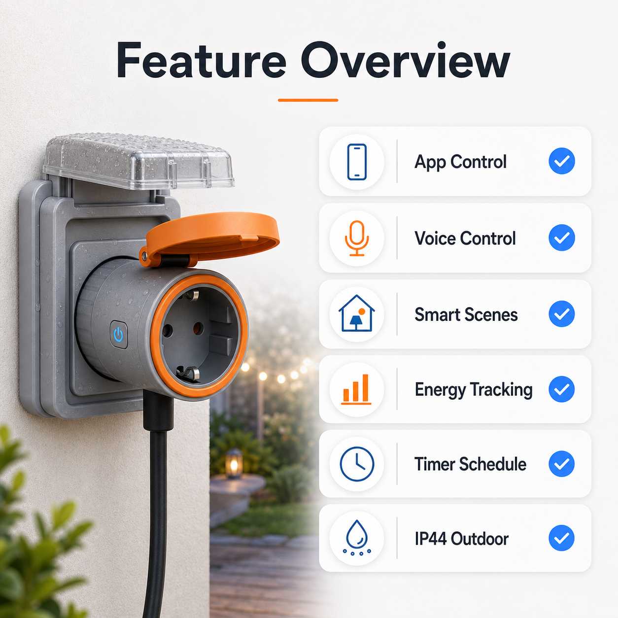 NéoPlug Outdoor Matter Pro feature overview checklist