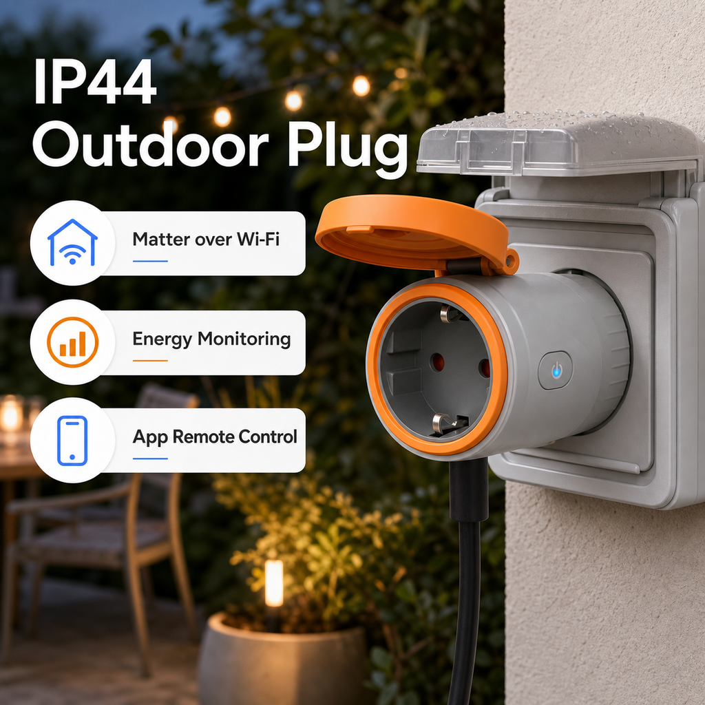 NéoPlug Outdoor Matter Pro IP44 outdoor smart plug hero