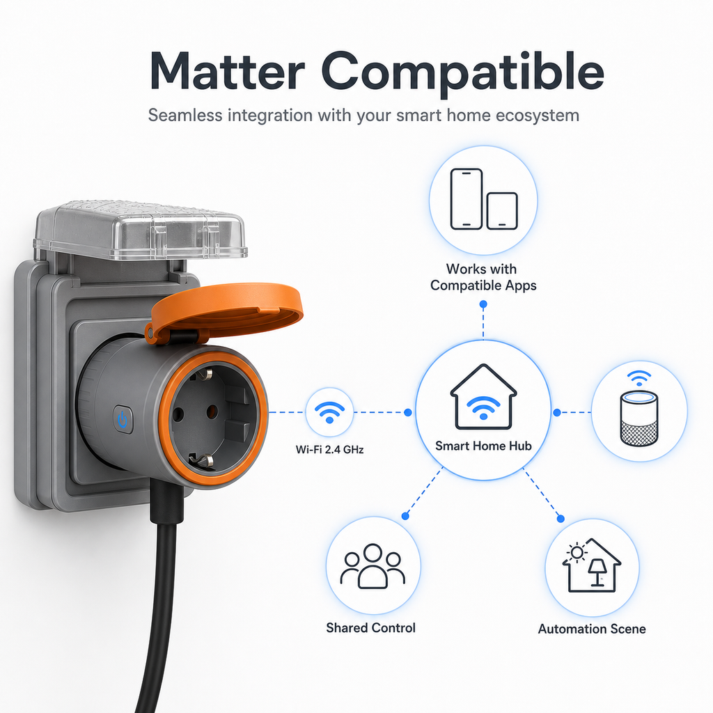 NéoPlug Outdoor Matter Pro Matter compatible smart home ecosystem